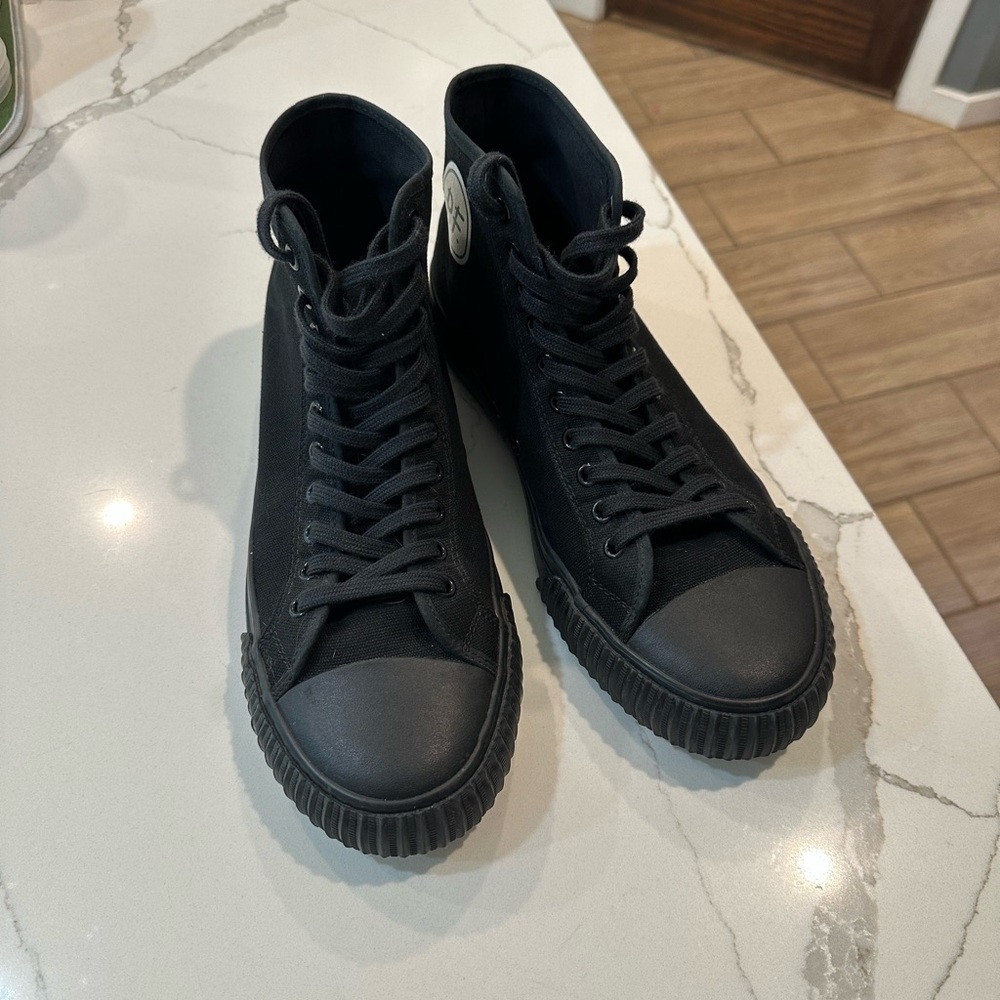 P.F. Flyers Black High-Top Canvas Sneakers